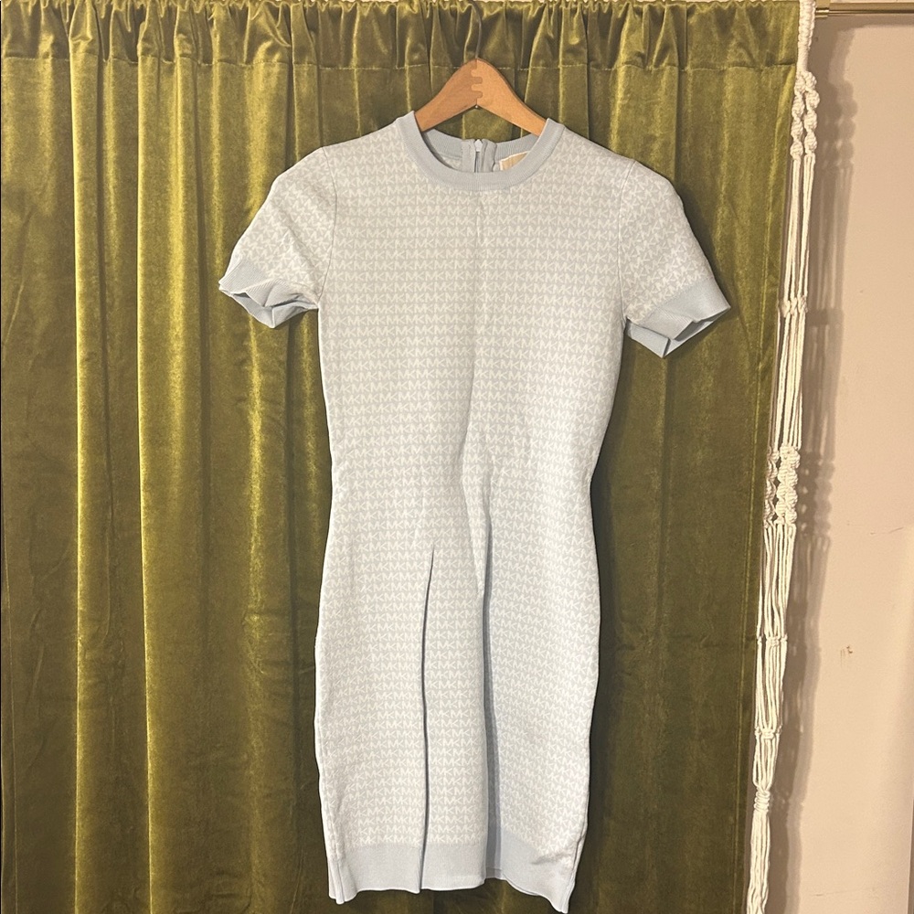 Michael Kors Logo Jacquard Dress Short Sleeve Crew Neck